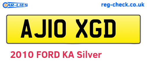 AJ10XGD are the vehicle registration plates.