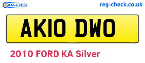 AK10DWO are the vehicle registration plates.