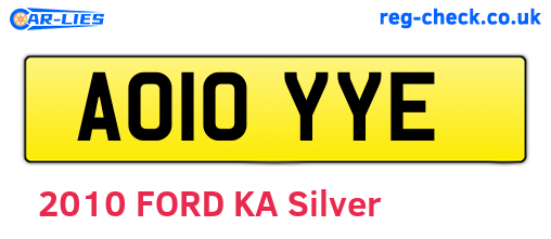 AO10YYE are the vehicle registration plates.