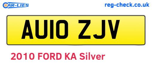 AU10ZJV are the vehicle registration plates.