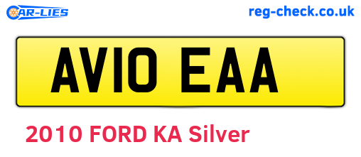 AV10EAA are the vehicle registration plates.