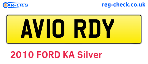 AV10RDY are the vehicle registration plates.