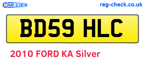 BD59HLC are the vehicle registration plates.