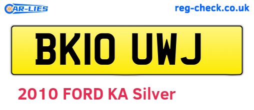 BK10UWJ are the vehicle registration plates.