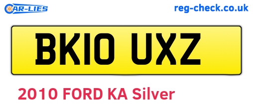 BK10UXZ are the vehicle registration plates.