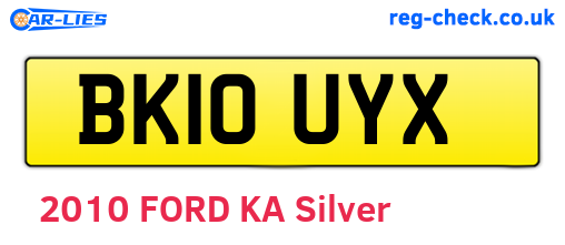 BK10UYX are the vehicle registration plates.