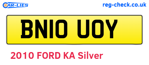 BN10UOY are the vehicle registration plates.