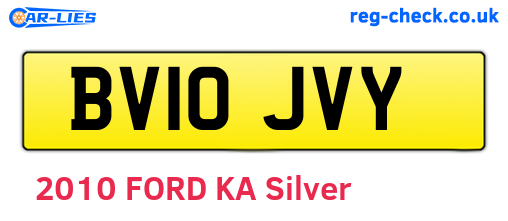 BV10JVY are the vehicle registration plates.