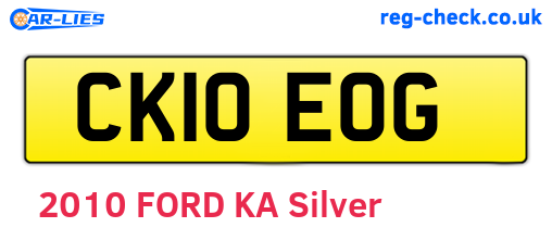 CK10EOG are the vehicle registration plates.
