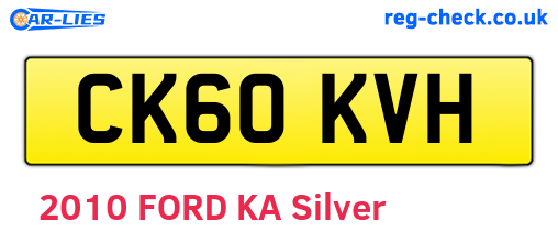 CK60KVH are the vehicle registration plates.