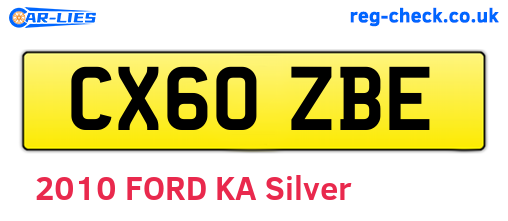 CX60ZBE are the vehicle registration plates.