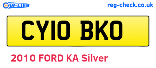 CY10BKO are the vehicle registration plates.