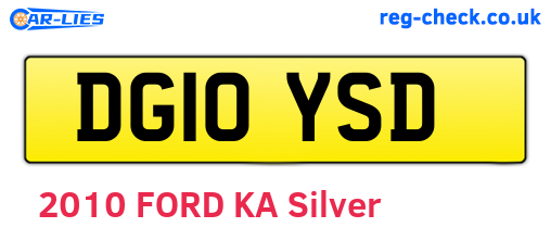 DG10YSD are the vehicle registration plates.
