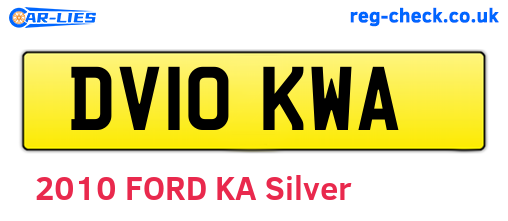 DV10KWA are the vehicle registration plates.