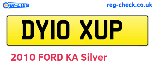 DY10XUP are the vehicle registration plates.