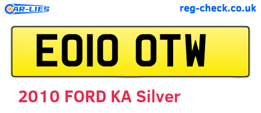 EO10OTW are the vehicle registration plates.