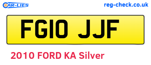 FG10JJF are the vehicle registration plates.