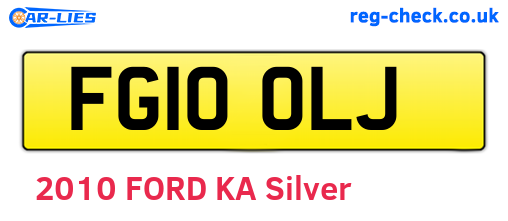 FG10OLJ are the vehicle registration plates.