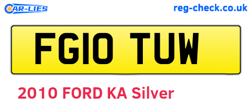 FG10TUW are the vehicle registration plates.