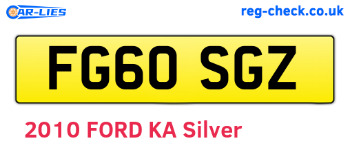 FG60SGZ are the vehicle registration plates.