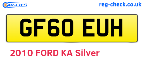 GF60EUH are the vehicle registration plates.
