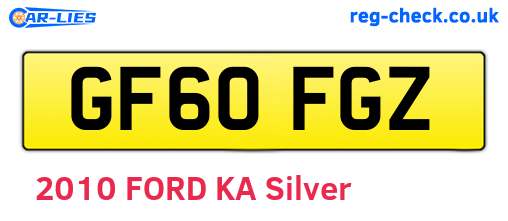 GF60FGZ are the vehicle registration plates.