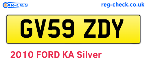 GV59ZDY are the vehicle registration plates.