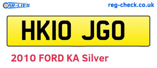 HK10JGO are the vehicle registration plates.