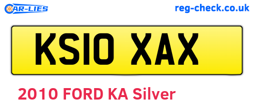 KS10XAX are the vehicle registration plates.
