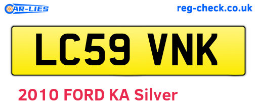 LC59VNK are the vehicle registration plates.