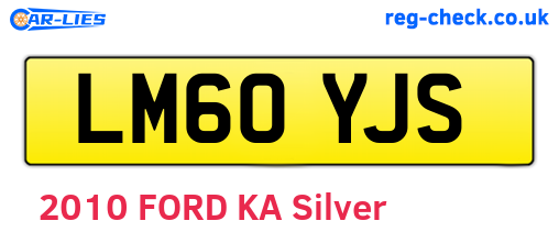 LM60YJS are the vehicle registration plates.