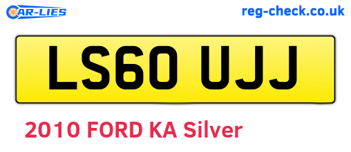 LS60UJJ are the vehicle registration plates.