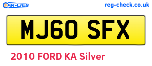 MJ60SFX are the vehicle registration plates.