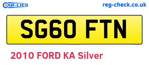 SG60FTN are the vehicle registration plates.