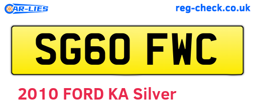 SG60FWC are the vehicle registration plates.