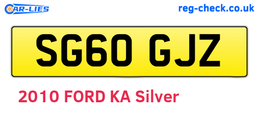 SG60GJZ are the vehicle registration plates.