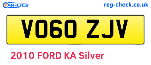 VO60ZJV are the vehicle registration plates.