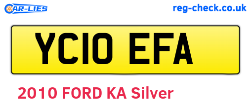 YC10EFA are the vehicle registration plates.