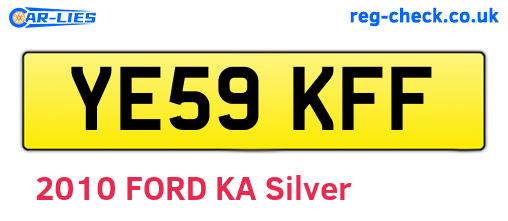 YE59KFF are the vehicle registration plates.