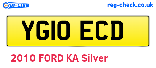 YG10ECD are the vehicle registration plates.