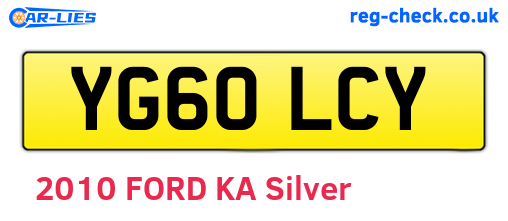 YG60LCY are the vehicle registration plates.
