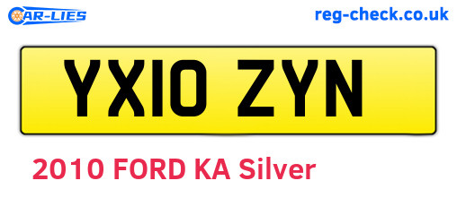 YX10ZYN are the vehicle registration plates.