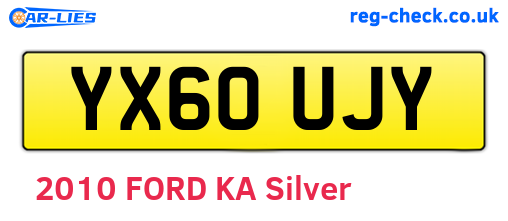 YX60UJY are the vehicle registration plates.