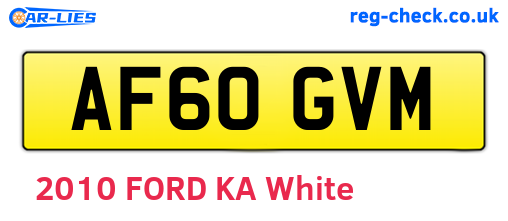 AF60GVM are the vehicle registration plates.