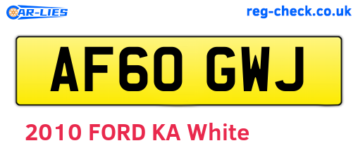 AF60GWJ are the vehicle registration plates.