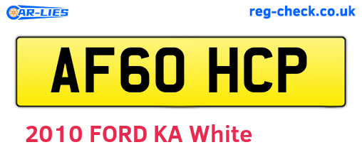AF60HCP are the vehicle registration plates.