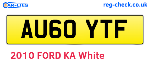 AU60YTF are the vehicle registration plates.