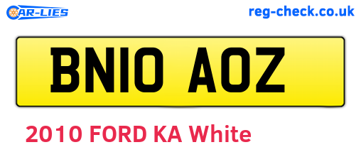 BN10AOZ are the vehicle registration plates.
