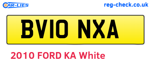 BV10NXA are the vehicle registration plates.