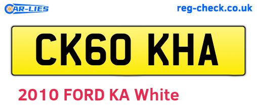 CK60KHA are the vehicle registration plates.